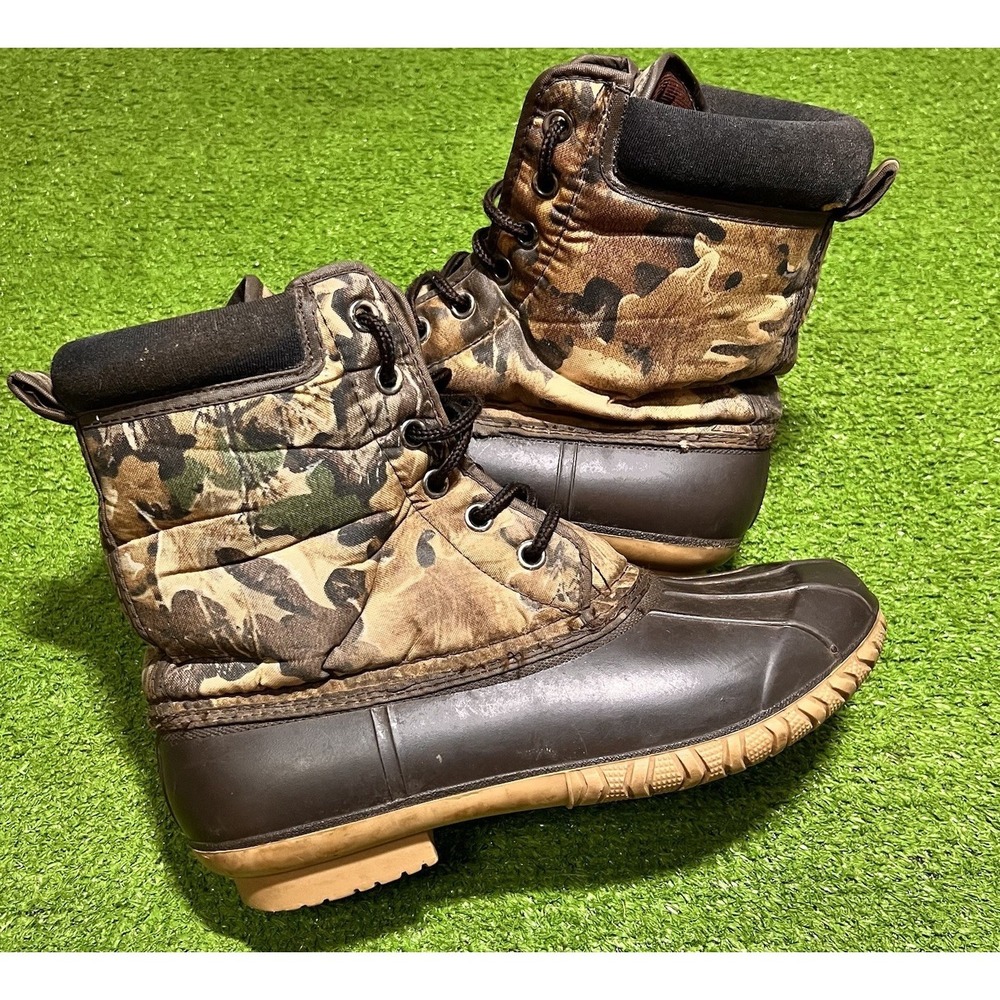 Vintage Camo‎ Duck Boots Mens SZ 9 Real Tree Thinsulate USA Made Hunting Outdoor
